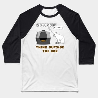 Think Outside the Box Funny Tshirt With Cat, Geeky Tshirt Men, Cat Tshirt Funny, Tshirt Gift Baseball T-Shirt